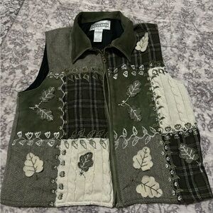 🍃RARE Vintage Fall/Spring Dress Barn Olive Green Jacket Vest
